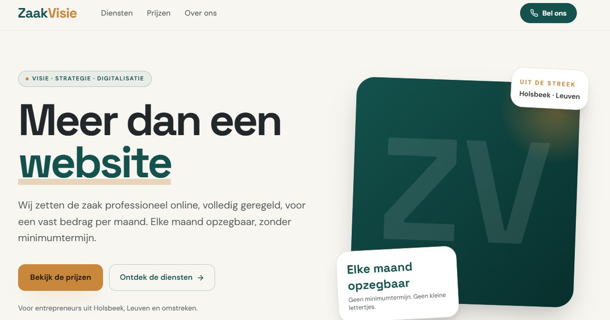 Screenshot van zaakvisie.be
